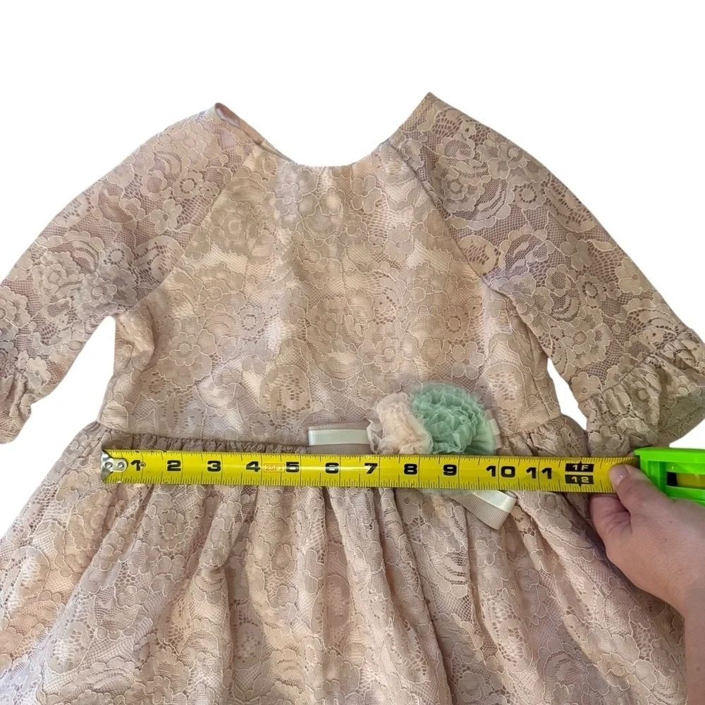 Pippa & Julie|Kids Girls Pastourelle Pink Lace Pink Dress-Size 5 years